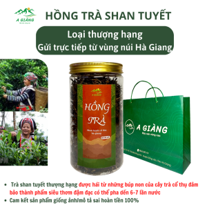 Hồng trà shan tuyết cổ thụ hà giang 1 tôm 2 lá siêu thơm pha được 6-7 lần nước trà shan tuyết cổ thụ loai 1 hộp 200gr
