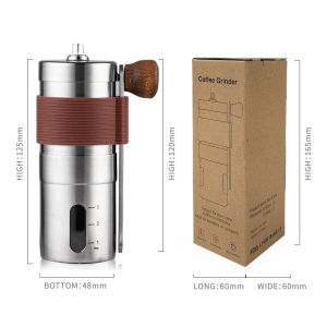 【SKIT SG】Upgraded Mini Portable Hand Coffee Machine 304 Stainless Steel Grinder Manual Grinder New Improved Manual Stainless Steel Coffee Grinder Black Ceramic Burr Adjustable Grind Manual Handmade Coffee Bean Burr Grinders Mill Kitchen Tool Grinders