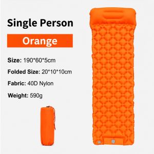 【SG】VIVA Inflatable Mat Camping Sleeping Pad Outdoor Air Mattress for Adults Built-in Foot Pump Single Double Size