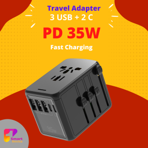 Ultimate International Travel Adapter  with 4 USB Port + 1 Type-C Port