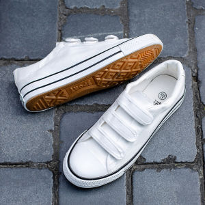 AU2020 Spring style student mens canvas shoes mens shoes with Velcro slip-on shoes for middle school students casual breathable sneakers
