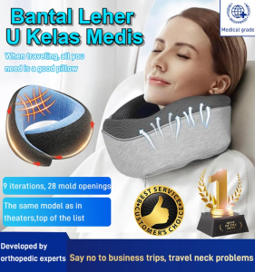 【COD】Bantal Leher U/Bantal Leher Travel Memory Foam/Bantal Tidur Travel Portabel/Bantal Memory Foam/Bantal Leher Pesawat/Bantal/Bantal Pijat/Bantal Travel/Istimewa Untuk Kantor dan Istirahat/Bantal Tidur