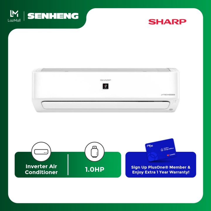SHARP J-Tech Inverter Plamacluster Air Conditioner Penghawa Dingin
