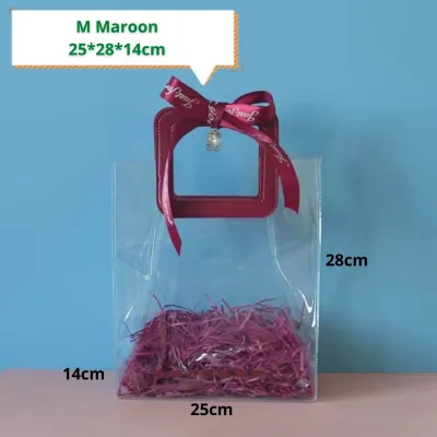 Clear Gift Bag with Handle PVC Gift Bag Heavy Duty Handle Gift Bag for Bridal Party Baby Shower Wedding Birthday Shopping Goody Bag