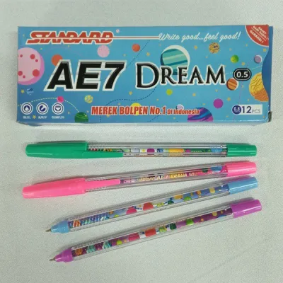 PULPEN STANDARD AE7 DREAM 0.5MM 1 PACK 12 PCS / BALLPOINT STANDARD DREAM / POLPEN STANDARD 1 LUSIN