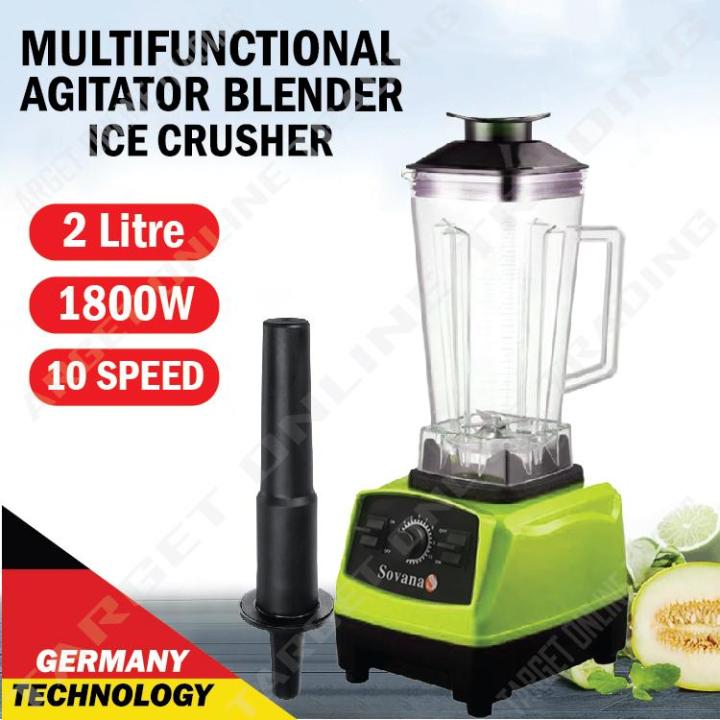 Blender Ice Crusher Food Mixer Grinder 1800W 2L (GERMANY TECHNOLOGY