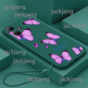 Casing INFINIX HOT 30I  Soft shell butterfly series shockproof phone case strap