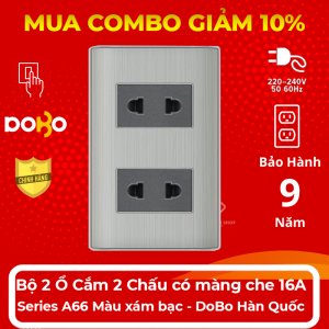 [HÀNG CHÍNH HÃNG] Bộ ổ cắm âm tường 16A có màng che Dòng A66  DoBo Hàn Quốc nhập khẩu cao cấp - Bảo hành 9 năm - NPP Trung Kiên