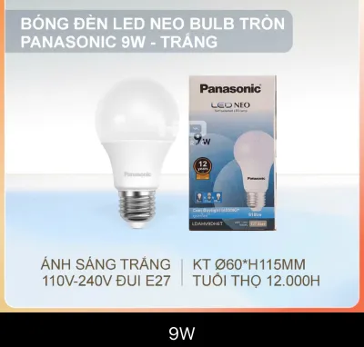 Bóng đèn LED Bulb Panasonic 7W 9W 12W 15W ánh sáng trắng vàngbóng đèn bulb ledđèn búp trònbóng đèn panasonic led bulbbóng Panasonicbóng led trònbóng led bulb trònbóng đèn led tiết kiệm điệnpanasonic ledbóng led NEO bulb Panasonicđèn led gắn tườn