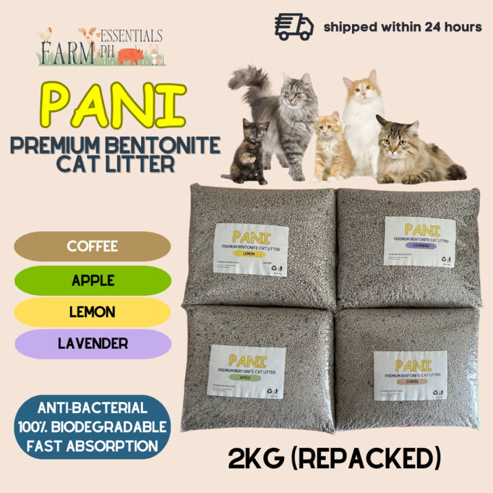 2Kilo Premium Bentonite Cat Litter Sand Premium Cat Litter Sand Lemon
