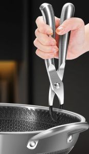 Kẹp Gắp Tô Dĩa Chống Nóng Inox 304 Nguyên Khối – Có Chốt Khoá Thông Minh Bền Chắc An Toàn Hàng Cao Cấp Sang Trọng