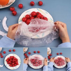 Set 100 cái. Màng Bọc. Loại có chun dùng bọc thực Phẩm tô chén dĩa bảo quản thức ăn trong tủ lạnh. Túi Đựng Hình Gấu. TH 903