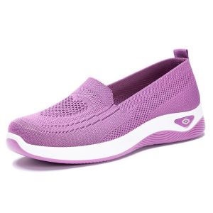 Korean Fashion Sneakers Comfortable Go Walking Shoes for lady slip on Women shoes Mesh Breathable Low Cut Rubber Shoes