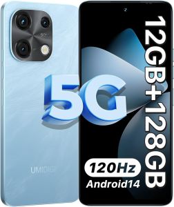 UMIDIGI Note 100 5G Cell Phone Android 14 Unlocked Phones 12(6+6) GB+128GB/TF 1TB Expend 5G Dual SIM 50MP Camera 6.8" HD+120Hz Display Fingerprint+AI Face Unlock 5000mAh Android Phone(Black)