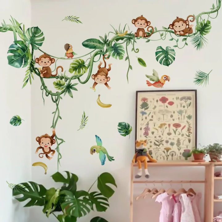 SDSLarge Forest Animal Monkey Wall Sticker for Kids Rooms Baby Bedroom ...