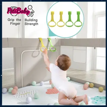 TDGBIH 4 PCS Baby Pull Up Rings Robust Baby Pull Rings Crib Pull Rings Playpen Pull Up Rings Kids Walking Training Tool For Baby Kids