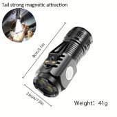 Flashlight Rechargeable ABS Strong Light Zoom Flashlight Portable Home Flashlight Waterproof LED Flashlight USB Rechargeable Flashlight Lighting Suitable For Outdoor Camping Flash Light