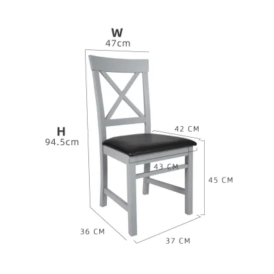 (FREE Shipping) KitchenZ 4 People Seater Grey Dining Set with 1 Table 4 Chairs / Dining Table / Dining Chair / Leather Seat & Solid Wood Leg / Rounded Corner