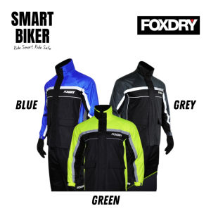 FOXDRY 06 V2 Premium Raincoat Windbreaker Baju Hujan Rainsuit Motorcycle Waterproof Jacket Kalis Air