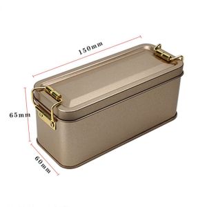 LYMEDIA Metal Rectangular Iron Box with Lid Old-fashioned Candy Box High Quality Durable Cake Packaging Box