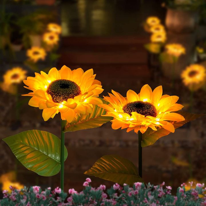 Solar sunflower lights led ip65 waterproof solar flowers solar garden