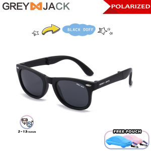 Grey Jack Kacamata Hitam Sunglasses Polarized Anti Silau UV400 Anak Model Lipat Lentur dan Ringan 2802