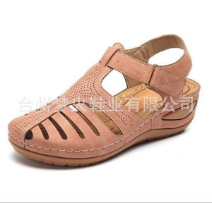 Free Shipping Regular WomenS Sandals WomenS Wedge Heels Casual Plus-Size Solid Color With Stitching Details WomenS Sandals Casual Plus-Size Solid Color With Stitching Details