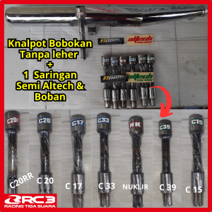 Knalpot Bobokan  + 1 Saringan Knalpot Semi Altech & Boban Tipe C20 C15 C33 C39 C17 C20rr NUKLIR