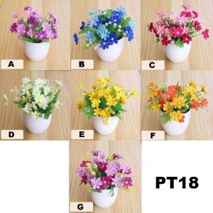 FSPT18 PT19 Pot Tanaman Hias Bunga Hias Plastik Ornamen Pot Bonsai Artificial Flower Decoration