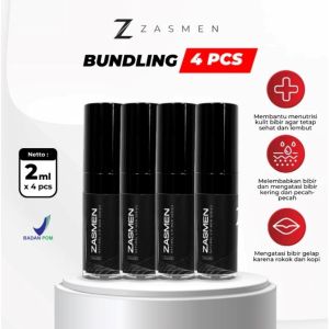 ZASMEN 4 Pcs Men Lip Serum Serum Bibir Pria BPOM Terbukti Ampuh Cerahkan Bibir Hitam Gelap Kering Pecah Pecah