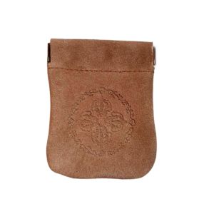 BAGUO Da bò Túi đựng đồ trang sức Vòng tay nhẫn Di động Túi đựng đồ trang sức bằng da Bền Sức chứa lớn Ví đựng tiền xu vuông