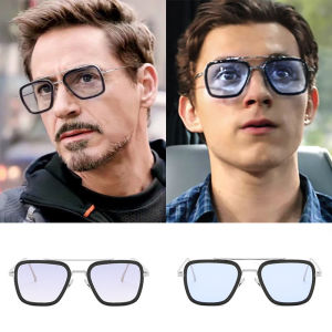 FNCXGE 2023 Luxury Fashion Avengers Tony Stark Flight Style Sunglasses Men Square Brand Design Sun Glasses Women Retro Male Iron 3 Shades For Man