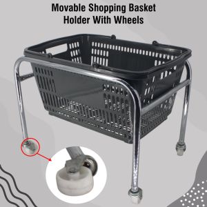 JME Ready Stock Basket Holder with Whell Shopping Basket Holder Shopping Basket Cart