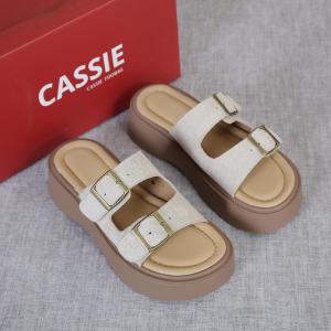 CASSIE Sandal wedges wanita  import sandal slop shoes wanita ( AS01 ) sepatu sendal wedges import