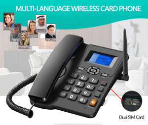 English Version Cordless Phone GSM SIM Card 2G 3G Wireless Fixed Phone Desktop Telephone for Office Home Hotel Arabic