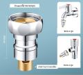 หัวแปลงก๊อกน้ำ  หัวต่อก๊อกน้ำ หัวแปลงก๊อกเครื่องซักผ้า แบบมี stop valve. 