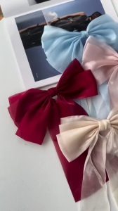 Klip Rambut Riben Gaya Korea Jaring Fairy Budak Perempuan Aksesori Rambut Puteri Comel Klip Spring Kanak Kanak Korean Style Bow Hair Clip Fairy Net Yarn Ribbon Girls Princess Hair Accessories Cute Spring Clip Kids Women 超仙网纱蝴蝶结飘带发夹甜美韩系女童后脑勺弹簧夹子在逃公主发饰 H133