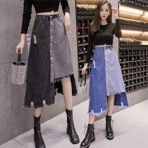 KARAKOREA 6221 Ayumi Denim Skirt/rok jeans jumbo/ootd rok jeans/jeans wanita kece/jeans highwaist/rok jeans korean style/rk jeans wanita