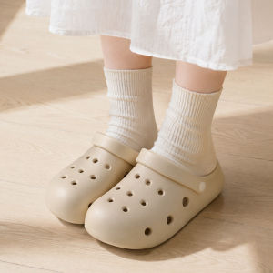 [Free Shipping] Height-Increasing Student Clogs For Women 2026 New Summer Model Thick-Soled EVA Non-Slip Beach Shoes With Closed Toe
