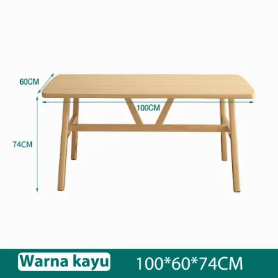 Meja makan minimalis kayu Meja kayu solid 140CM Meja belajar Meja laptop