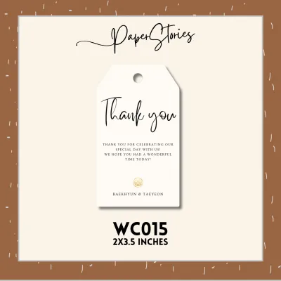 24 or 48 pcs Personalized Thank you Cards | Customized Gift Tags | Custom Cut 2x3.5 in | Special Wedding Birthday Christening Purchasing Tinghun