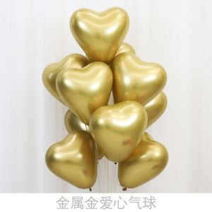 [10pcs] 12 Inch Chrome Heart Latex Balloon Love Anniversary Proposal I Love You Marry Me Valentines Day Room Decoration