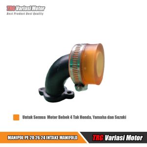 Manipol Pe 28 26 24 Intake Manifold Karburator Untuk Motor Bebek Honda Yamaha dan Suzuki 4 Tak TRG