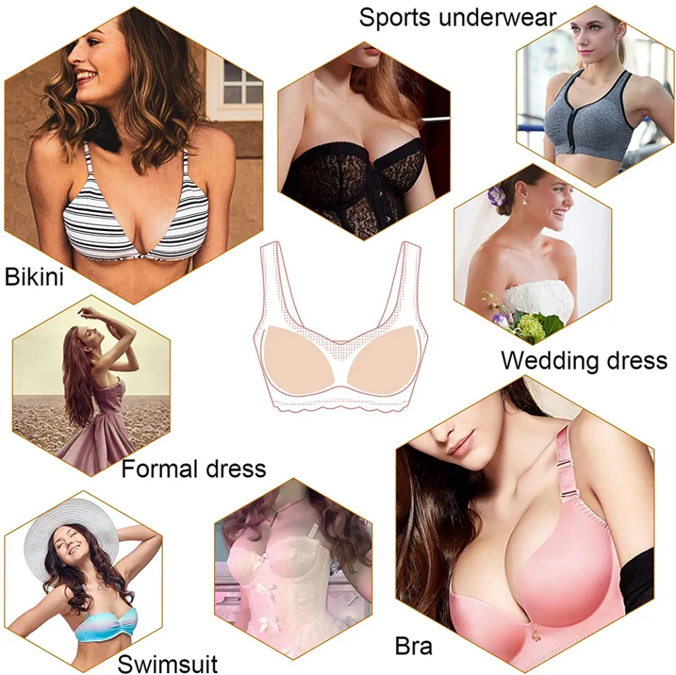 3 Pairs (6 Pieces) Removable Breathable Bra Triangle Pads Women's Comfy Sports  Cups Bra Sewed Insert for Bikini Top Swimsuit