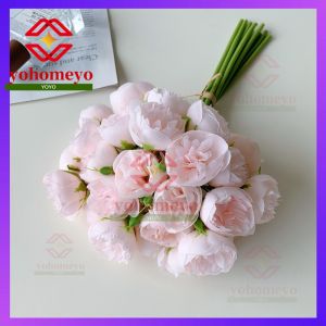 【Local delivery】1 Bouquet 27 Head Artificial Silk Flower Bouquet Peony Hydrangea Camellia Faux Flowers for Wedding Party Valentines Home Decoration Valentines