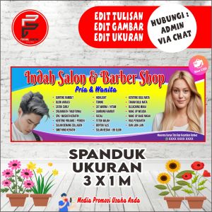 Spanduk Salon / Banner Salon / Spanduk Barber / Banner Salon dan Barber ukuran 300 x 100 cm Bisa COD