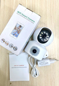 Camera trong nhà iCSee XM-Q3 2 mắt xem 2 hướng khác nhau - đêm full màu HD - đàm thoại 2 chiều