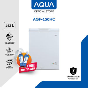 AQUA Chest Freezer 1 Pintu 142 L [White] - Double Effective Antibacteria - Fast Freezer Function - High Efficiency Compressor - Counter Balance Hinge - AQF-150HC