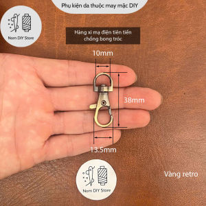 Móc Càng Cua Xoay Mini F625 – Antimon Xi Mạ Vàng Không Gỉ – Phụ Kiện Túi Xách Đồ Da DIY Thủ Công