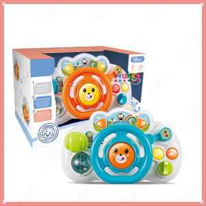 Steering Wheel Toy Baby Pretend Play Driving Toy Baby Interactive Learning Toy for Toddler Educational Baby Musical Toy Light Sound for Preschool Kids